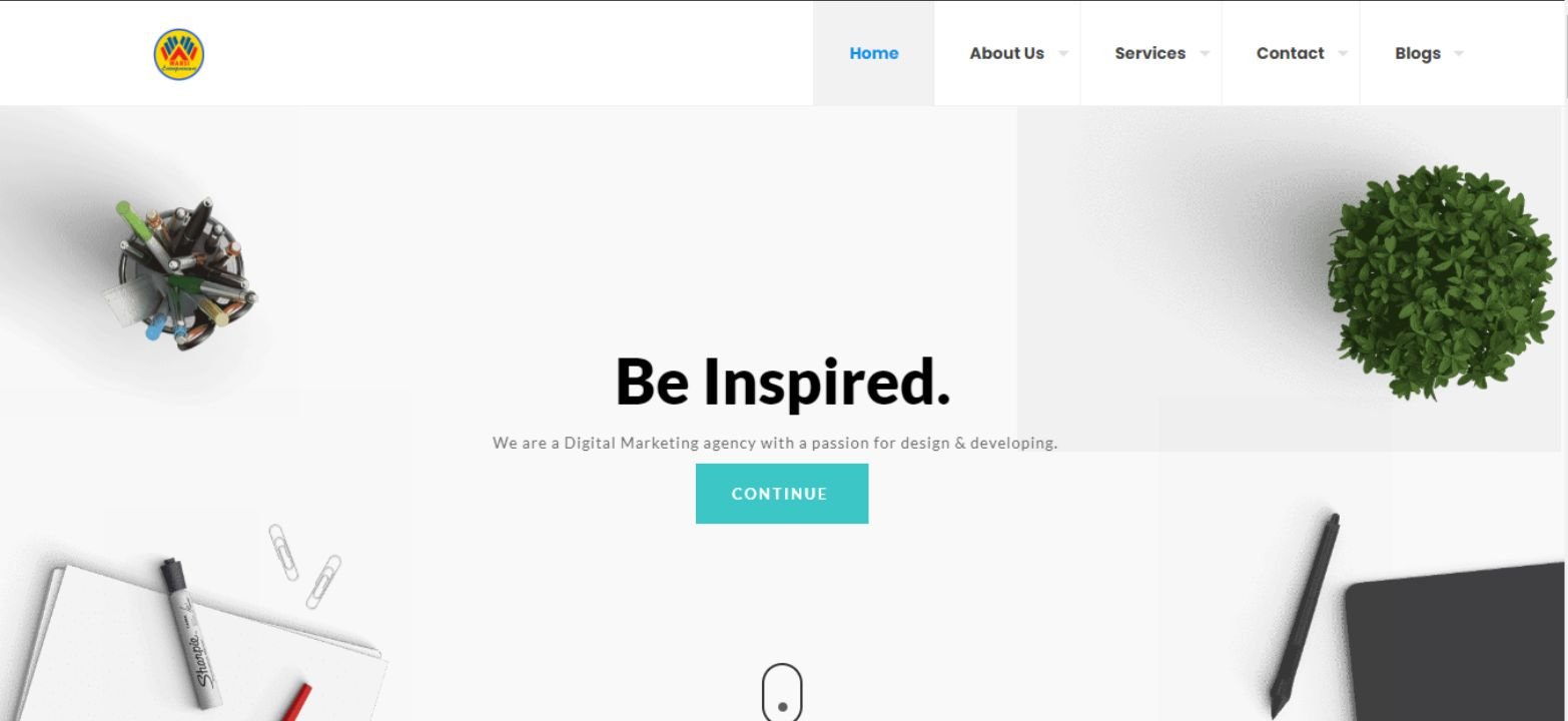 website home page