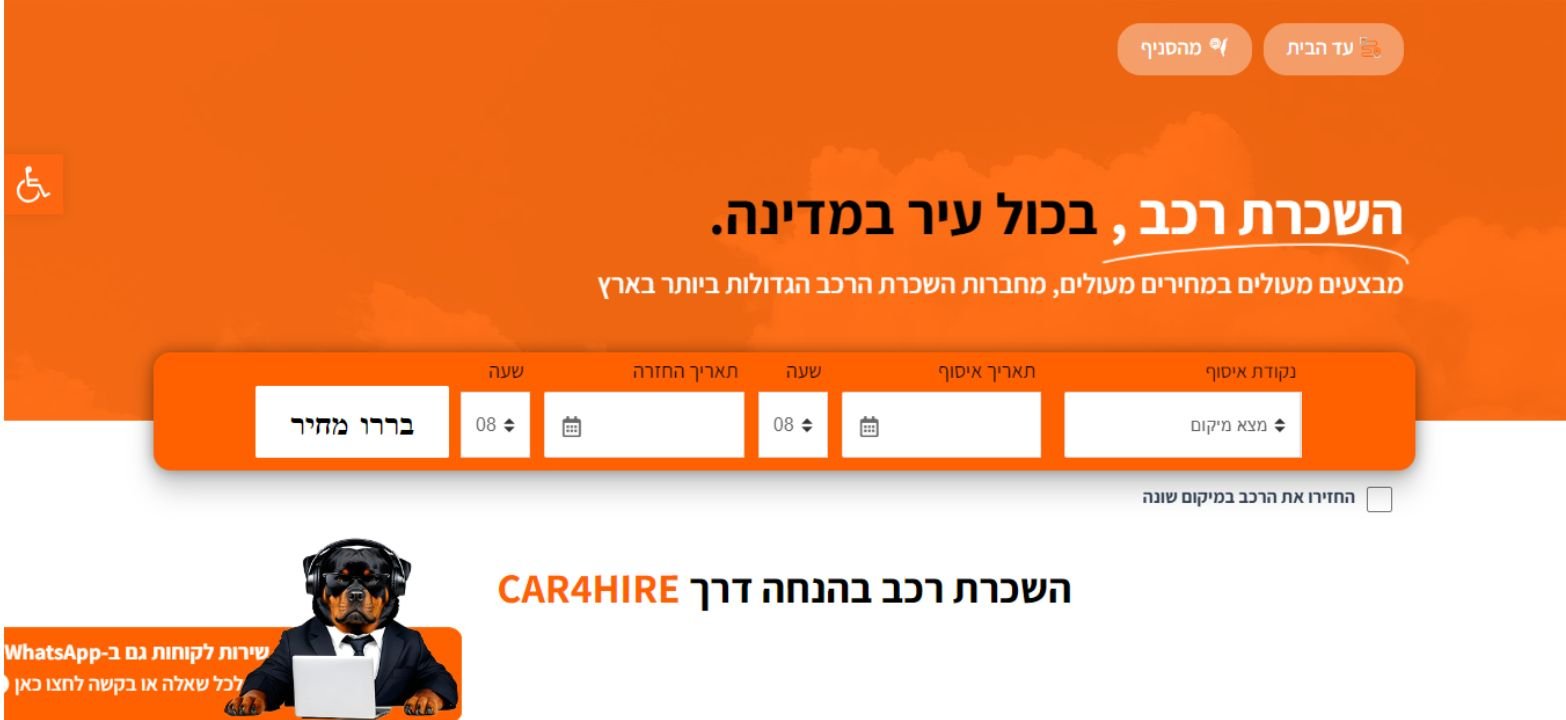 rental car website Portfolio